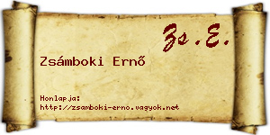 Zsámboki Ernő névjegykártya