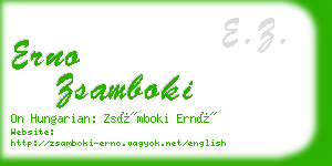 erno zsamboki business card